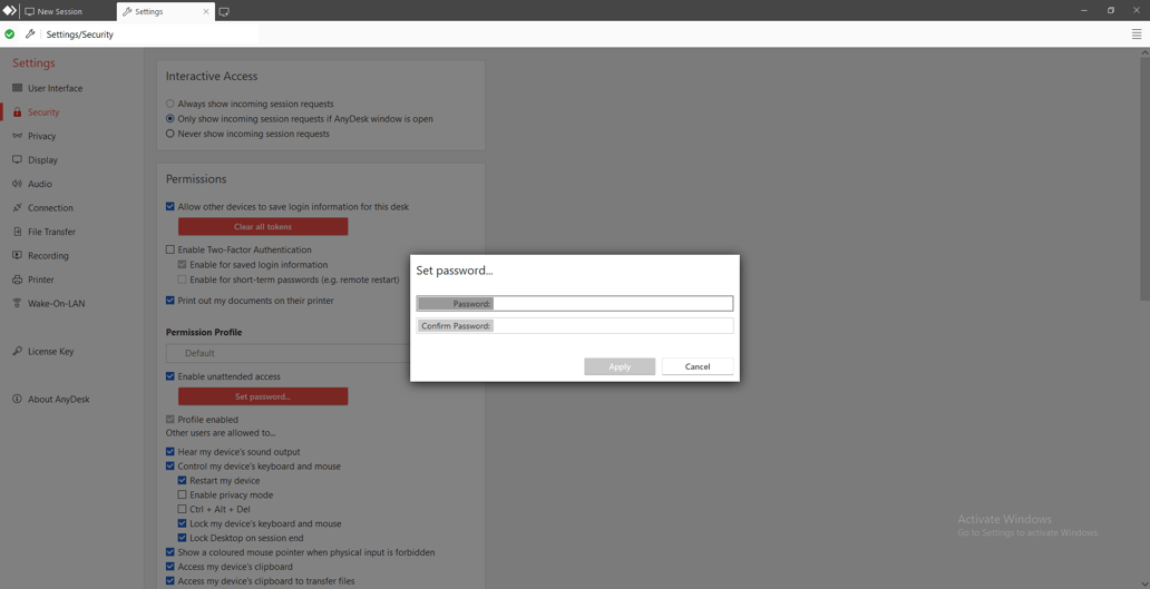 AnyDesk Unattended Access
